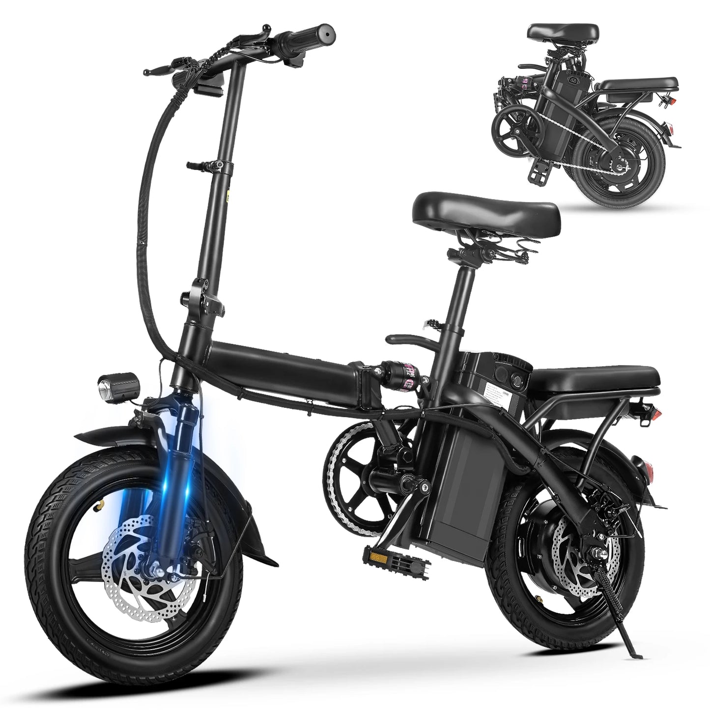 Adult folding basket electric bicycle, 400W
