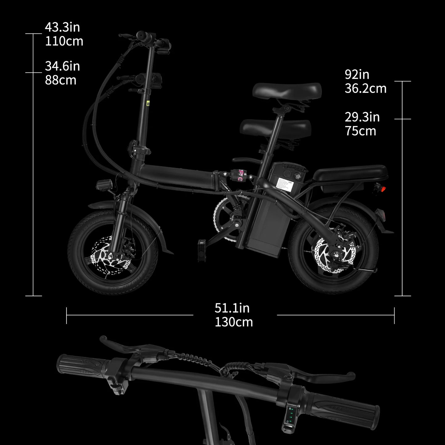 Adult folding basket electric bicycle, 400W