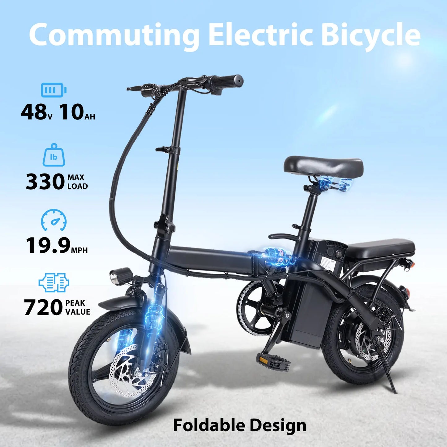 Adult folding basket electric bicycle, 400W