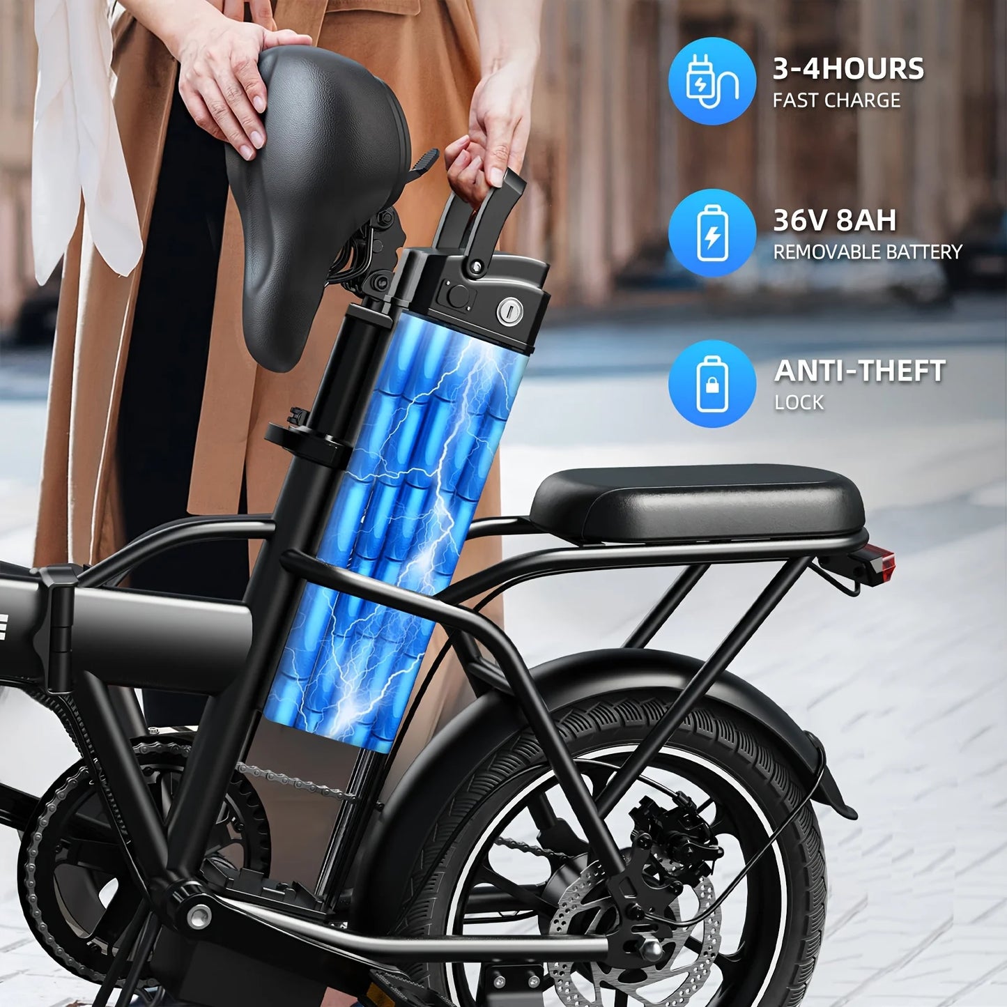 Folding adult electric bicycle