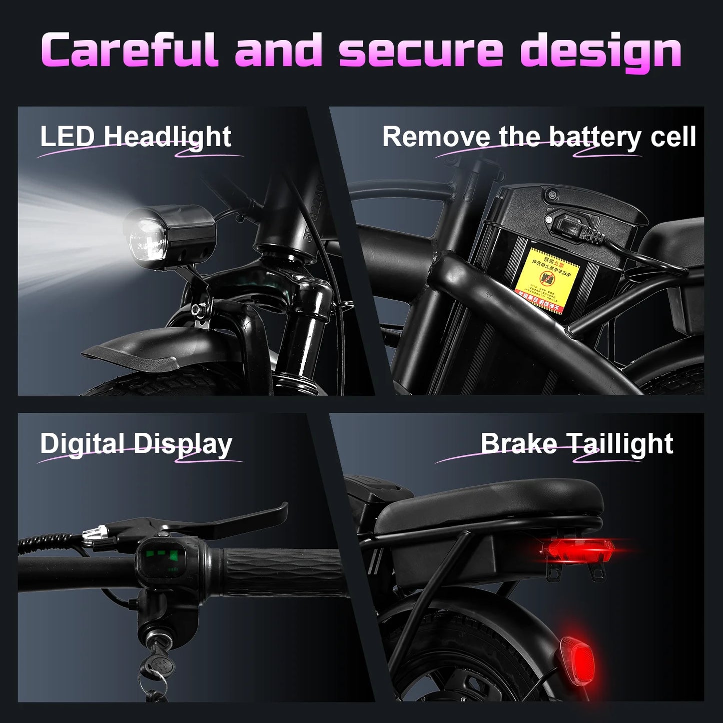 Adult Foldable Carbon Steel Electric Bicycle