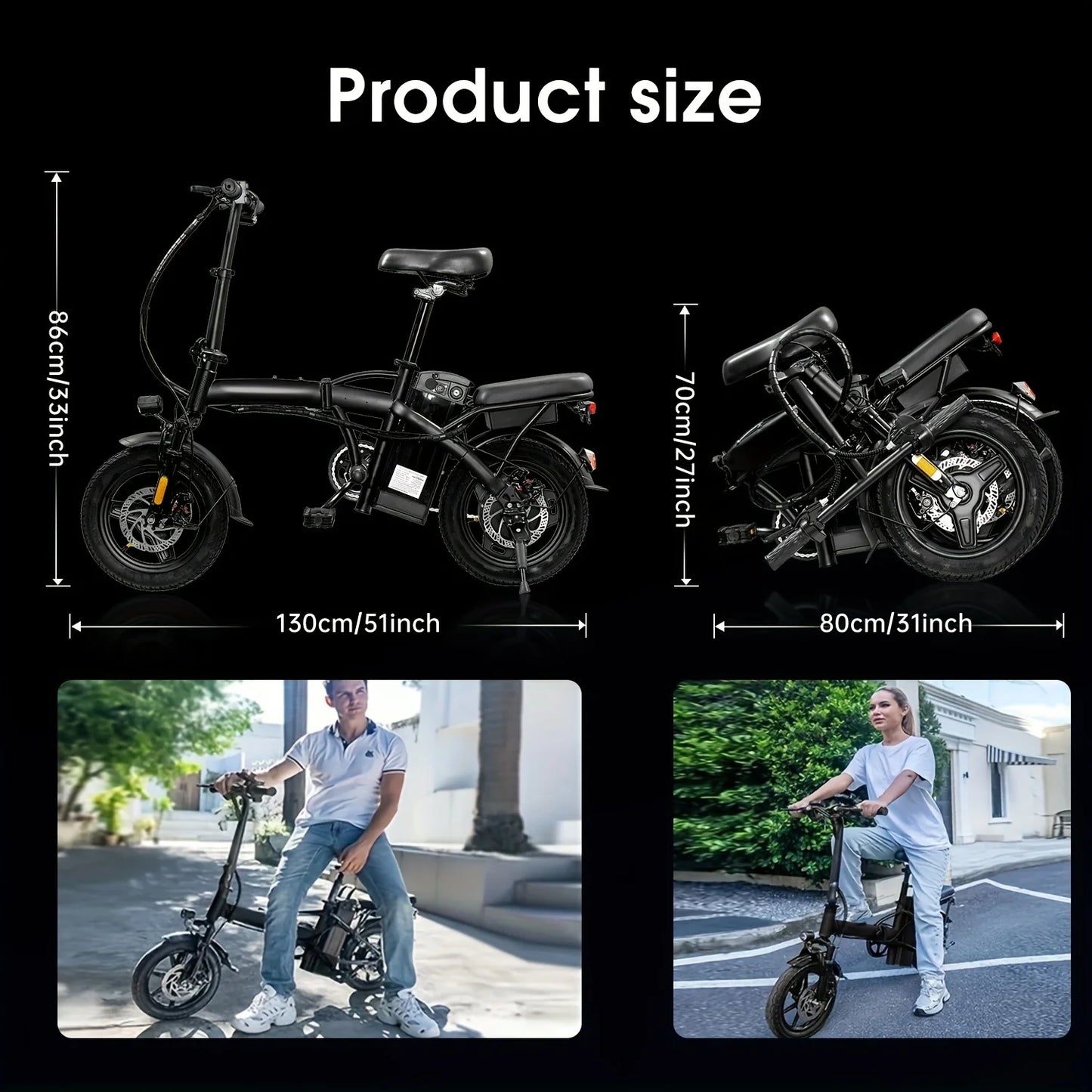 Adult folding basket electric bicycle, 400W