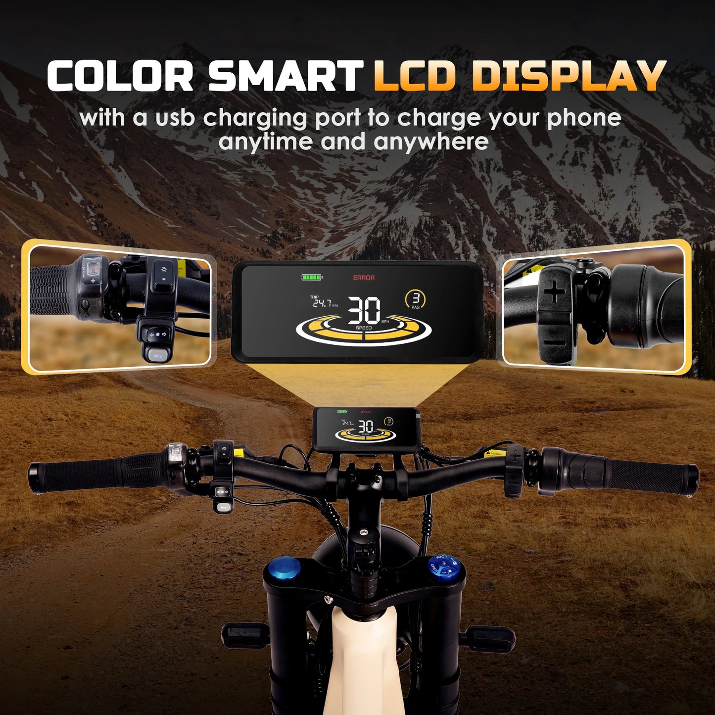Electric off-road mountain adult bicycle