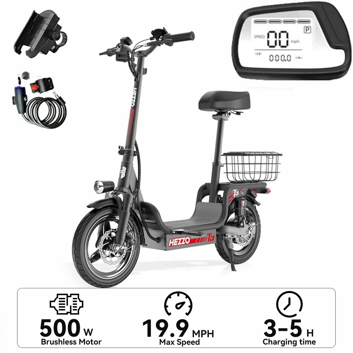 500W carbon steel electric bicycle