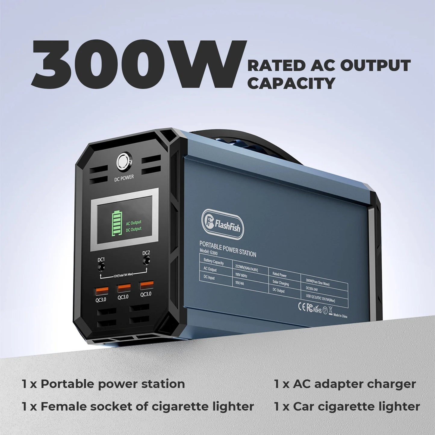 300W portable solar generator