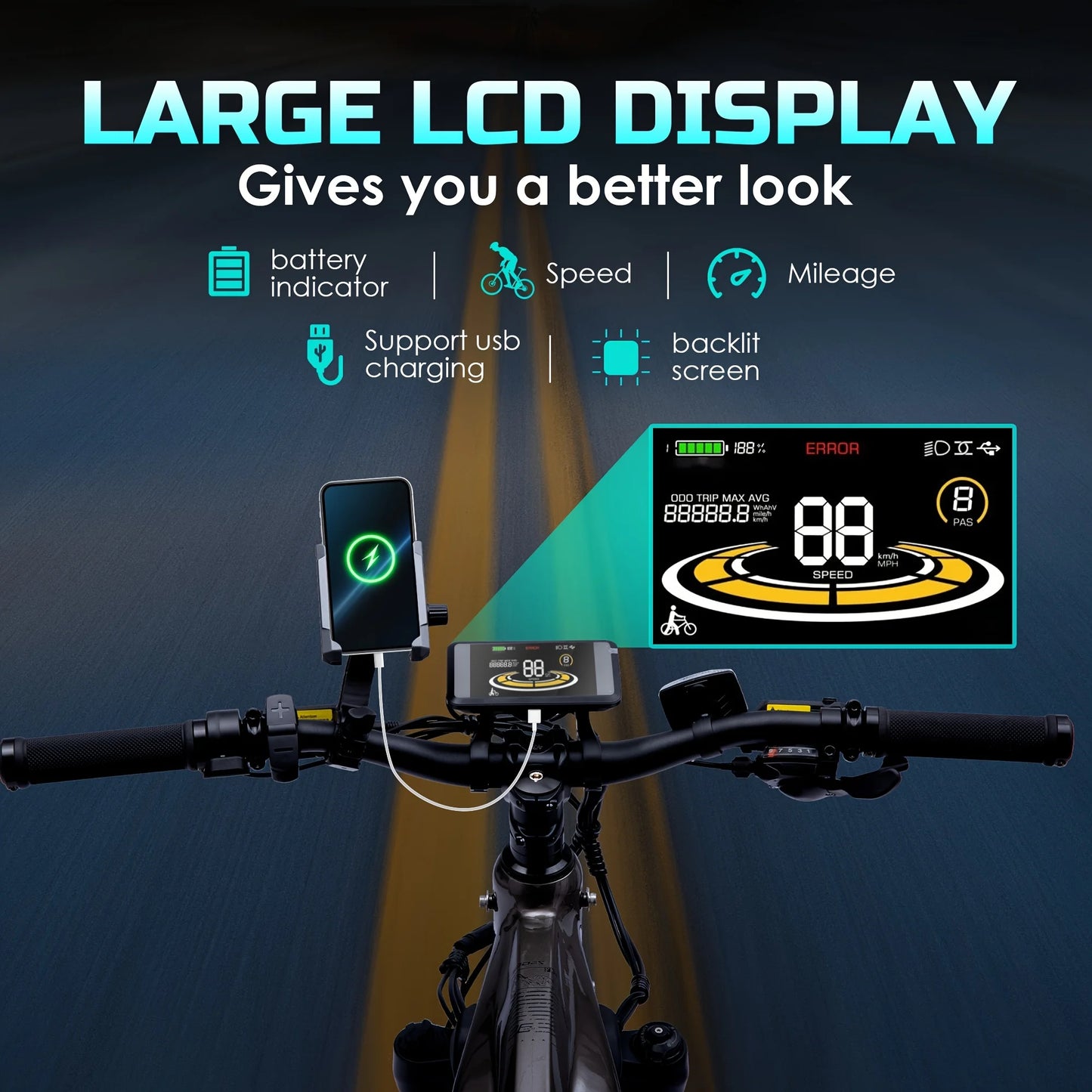 Adult electric bicycle tire 26 inch 52V750W motor